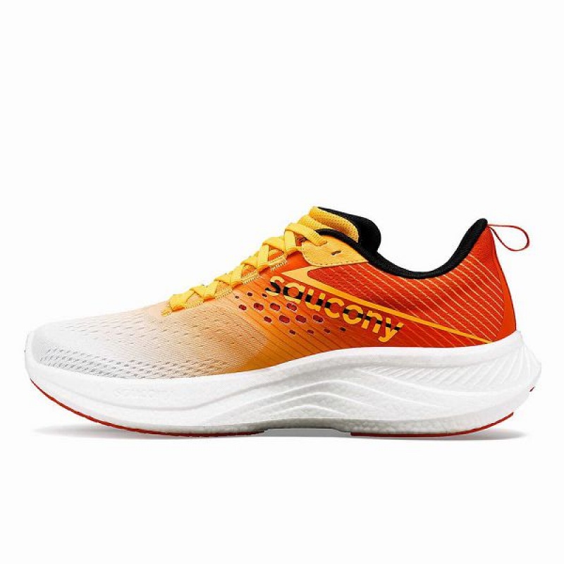 Men's Saucony Ride 17 Running Shoes White / Gold | QZOXYBD-51