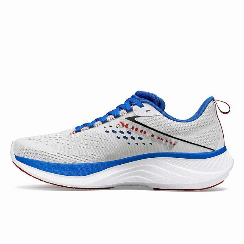 Men's Saucony Ride 17 Running Shoes White / Deep Blue | OYUATXG-81