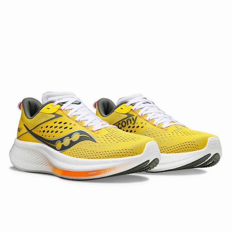 Men's Saucony Ride 17 Running Shoes Yellow | KQGJLXS-18