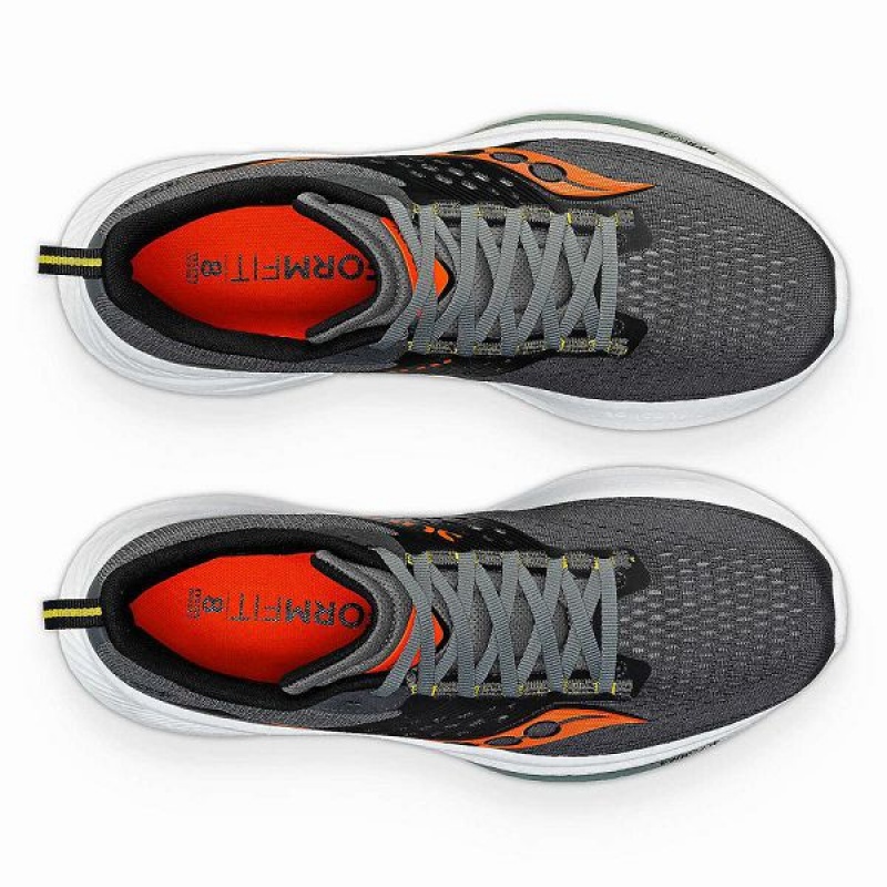 Men's Saucony Ride 17 Wide Running Shoes Grey | WMSTCGZ-59