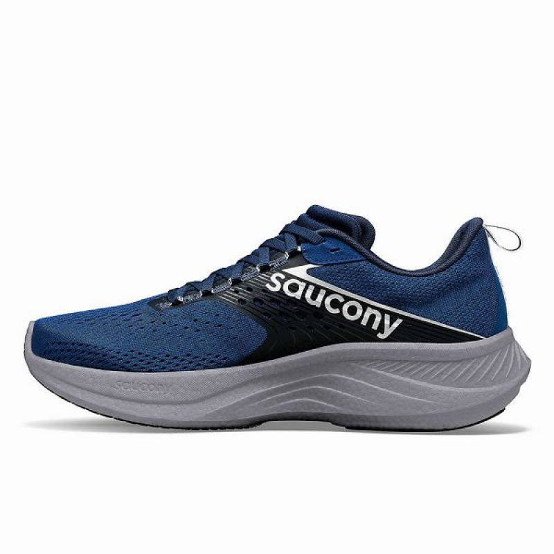 Men's Saucony Ride 17 Wide Running Shoes Bule / Silver | NUHLKQB-15