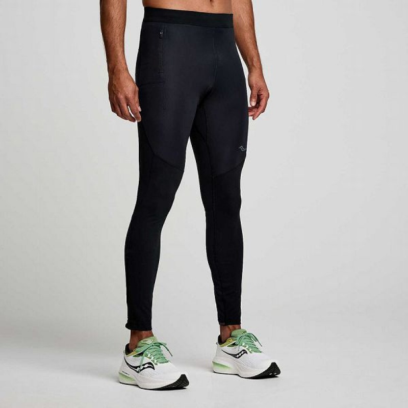 Men\'s Saucony Runshield Tight Black | PMTUQEW-78