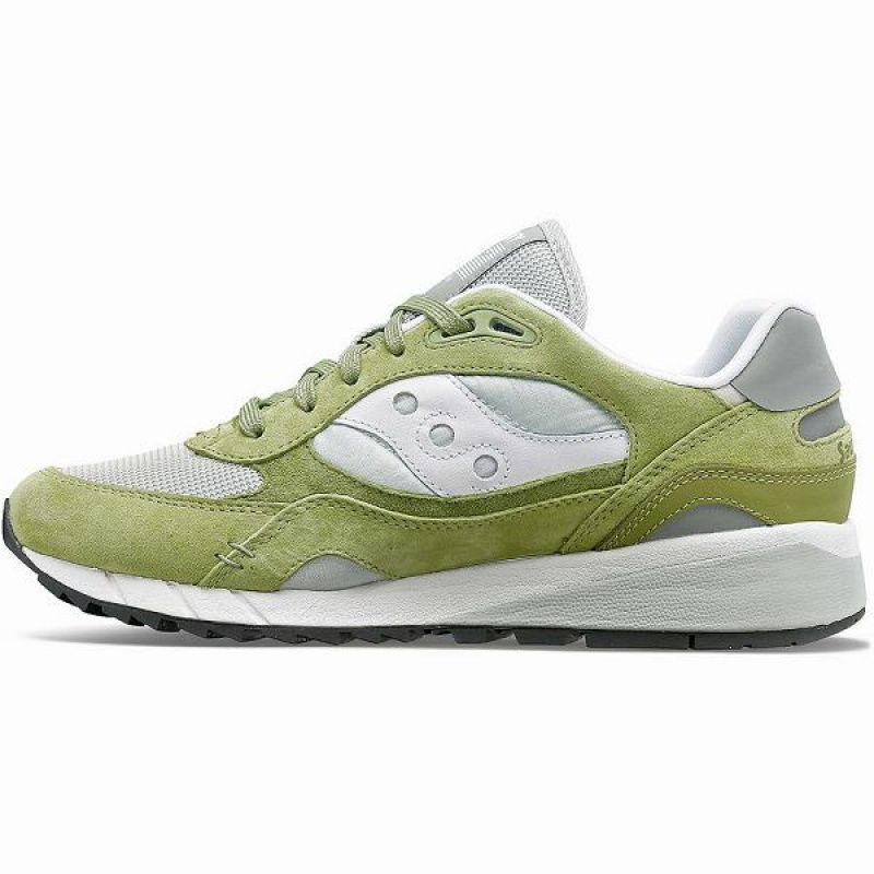 Men's Saucony Shadow 6000 Premium Sneakers Olive / White | RJODCIY-82