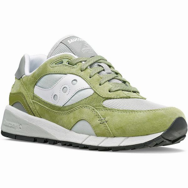 Men's Saucony Shadow 6000 Premium Sneakers Olive / White | RJODCIY-82