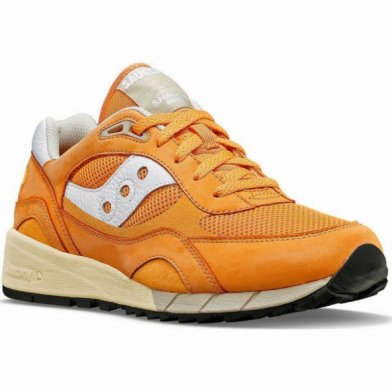 Men's Saucony Shadow 6000 Premium Sneakers Orange / White | TQAUYGI-46