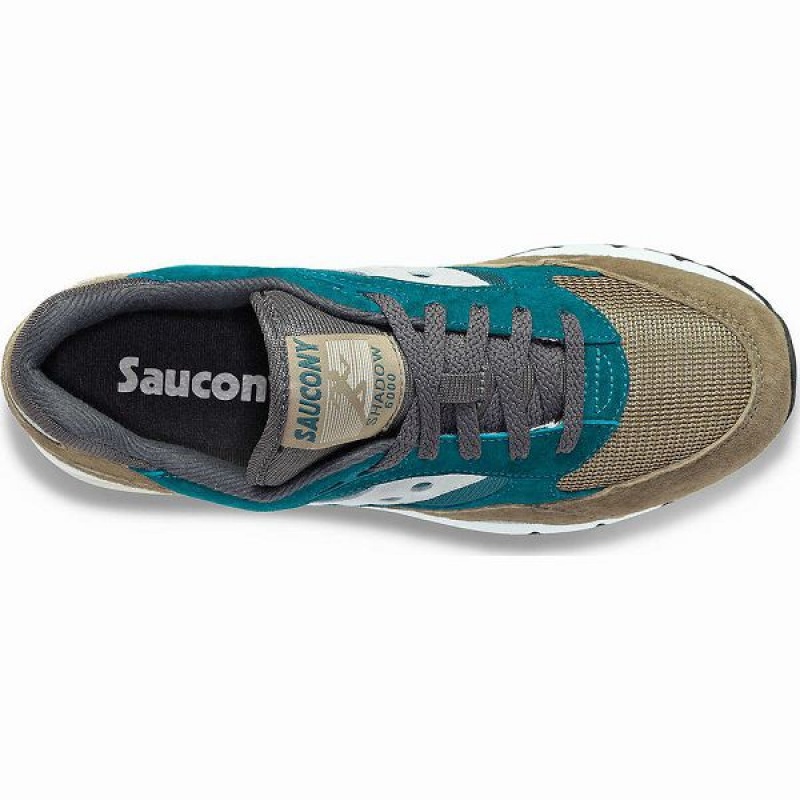 Men's Saucony Shadow 6000 Sneakers Grey / Turquoise | AOQEFTZ-17