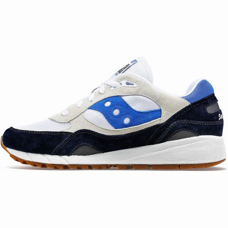 Men's Saucony Shadow 6000 Sneakers White / Navy / Blue | ROEANYU-38