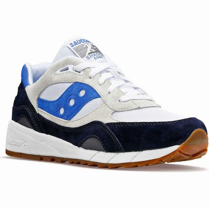 Men's Saucony Shadow 6000 Sneakers White / Navy / Blue | ROEANYU-38