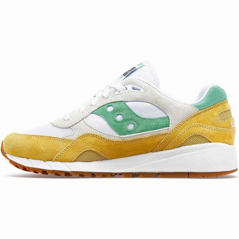 Men's Saucony Shadow 6000 Sneakers White / Yellow / Green | UTLOYJC-92