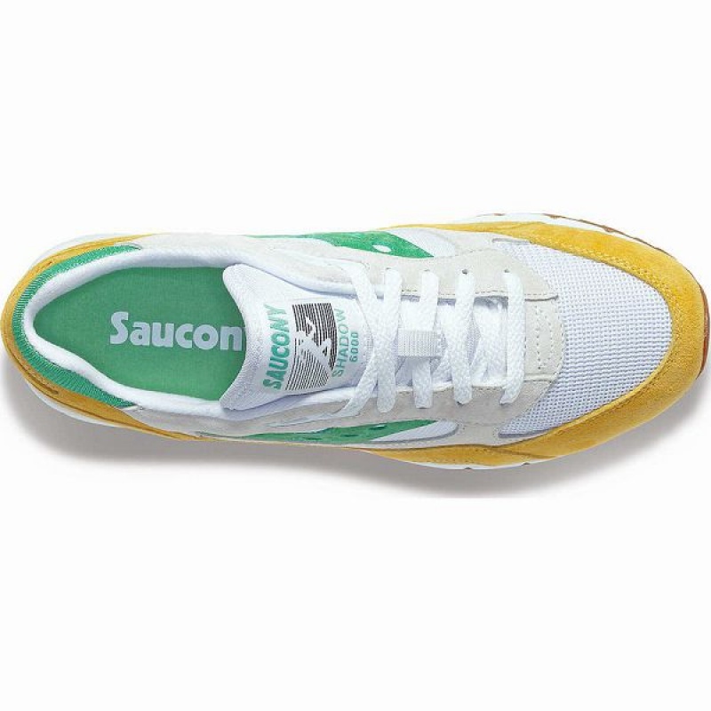 Men's Saucony Shadow 6000 Sneakers White / Yellow / Green | UTLOYJC-92