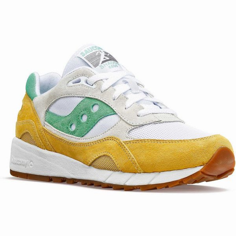 Men's Saucony Shadow 6000 Sneakers White / Yellow / Green | UTLOYJC-92