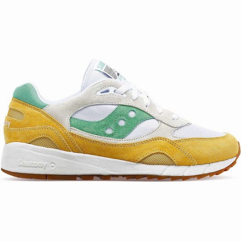 Men\'s Saucony Shadow 6000 Sneakers White / Yellow / Green | UTLOYJC-92