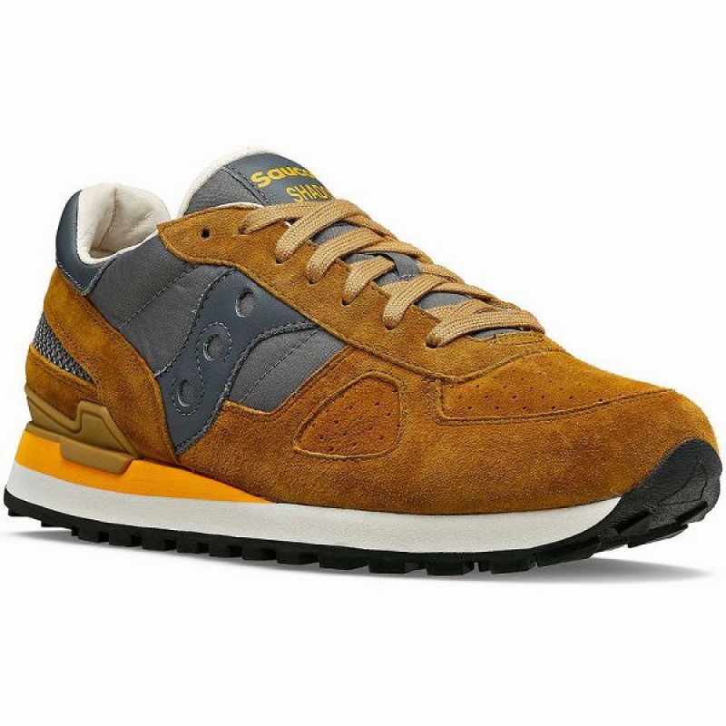 Men's Saucony Shadow Original Premium Sneakers Brown / Grey | XUIDWJO-63