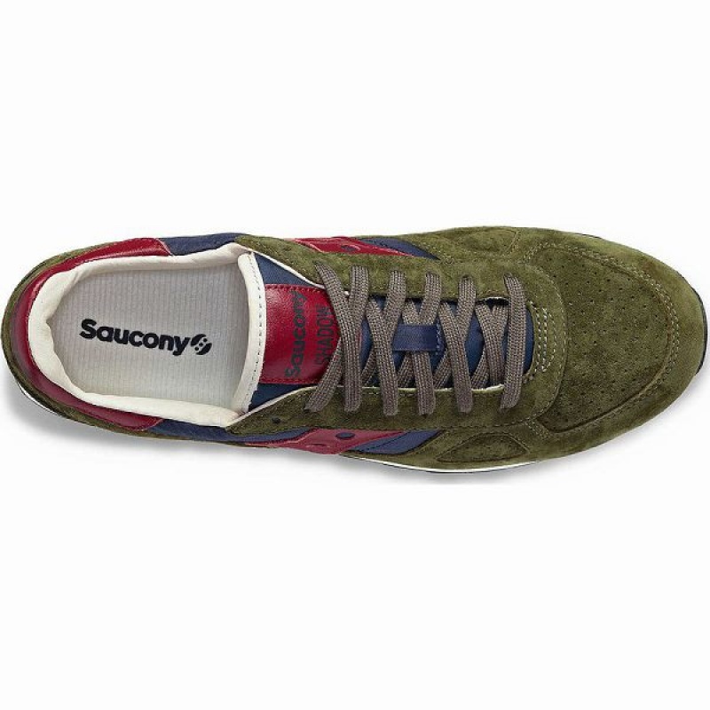 Men's Saucony Shadow Original Premium Sneakers Olive / Navy | BUHQOJN-06