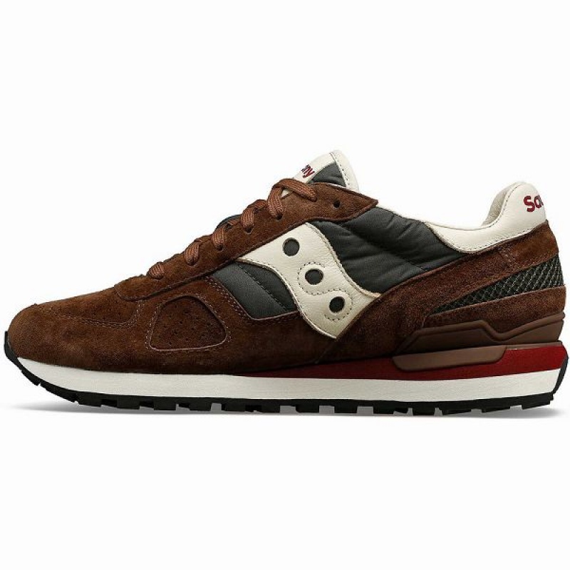 Men's Saucony Shadow Original Premium Sneakers Brown / Green | LVPYWJX-13