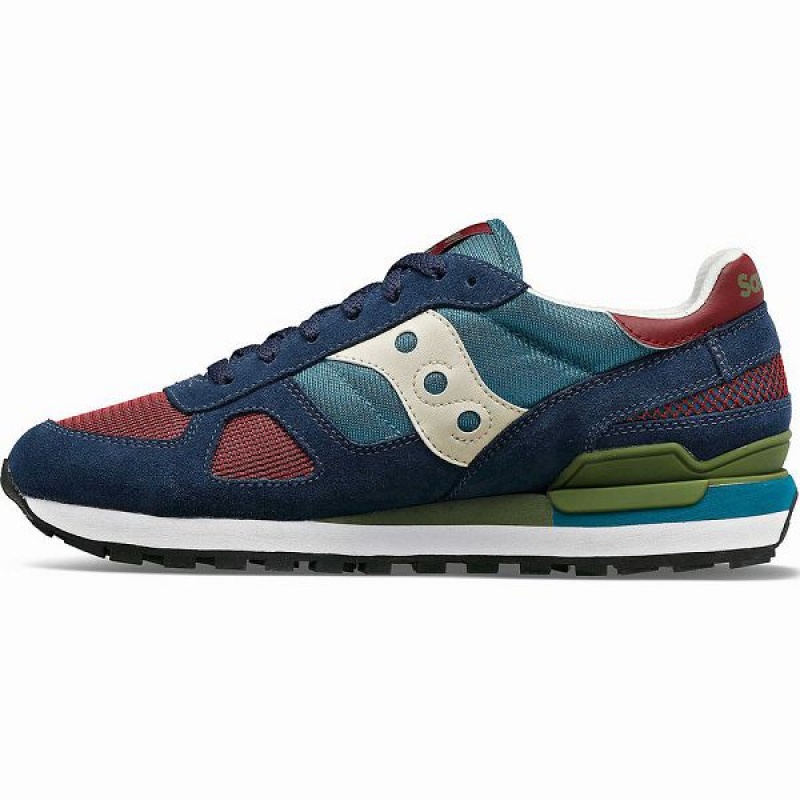 Men's Saucony Shadow Original Sneakers Navy / Green | HCKQZAX-81