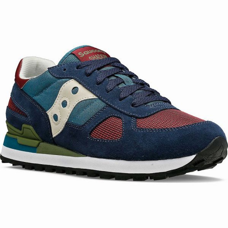 Men's Saucony Shadow Original Sneakers Navy / Green | HCKQZAX-81