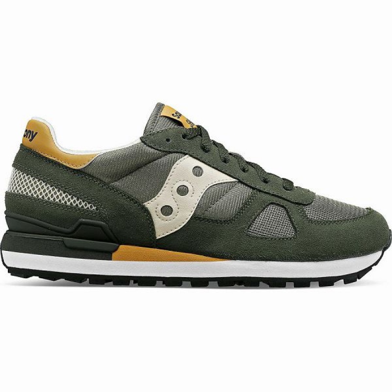 Men\'s Saucony Shadow Original Sneakers Olive / Brown | AQKFXLB-43