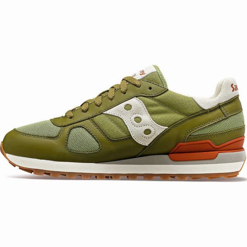 Men's Saucony Shadow Original Sneakers Olive / White | MZHQOSX-01