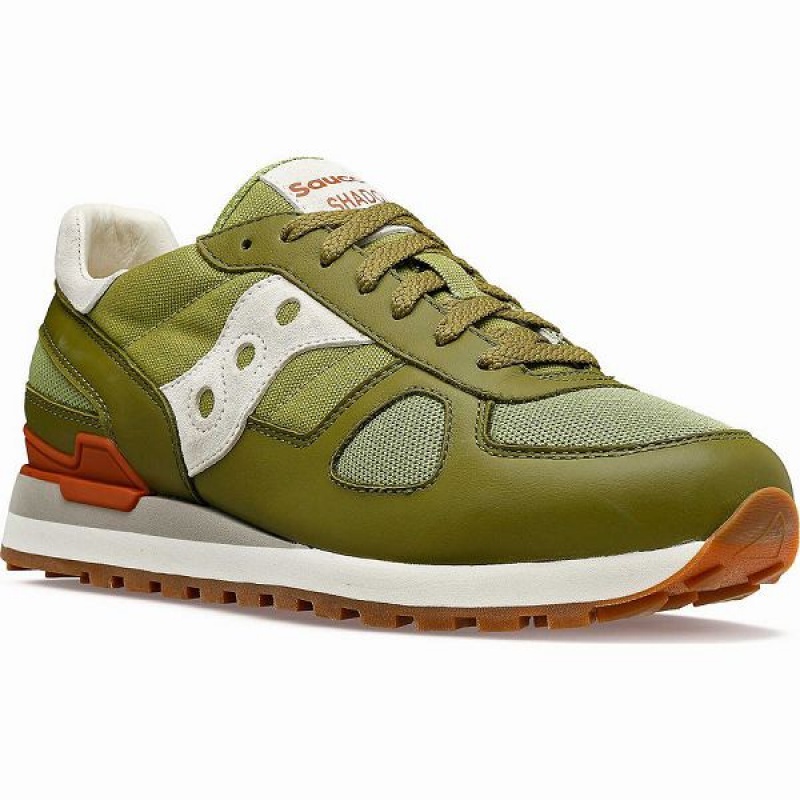 Men's Saucony Shadow Original Sneakers Olive / White | MZHQOSX-01