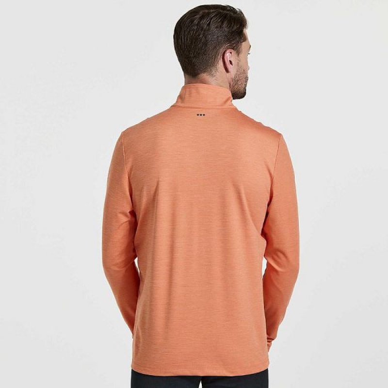 Men's Saucony Solstice 1/4 Zip Tops Orange | WAMNPHZ-73