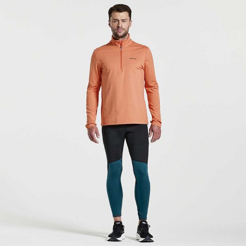 Men's Saucony Solstice 1/4 Zip Tops Orange | WAMNPHZ-73