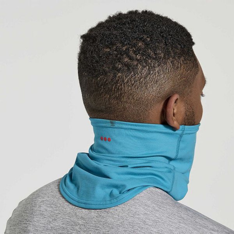 Men's Saucony Solstice Gaiter Neck Warmer Turquoise | OFLDQVK-13