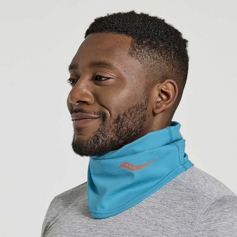 Men\'s Saucony Solstice Gaiter Neck Warmer Turquoise | OFLDQVK-13