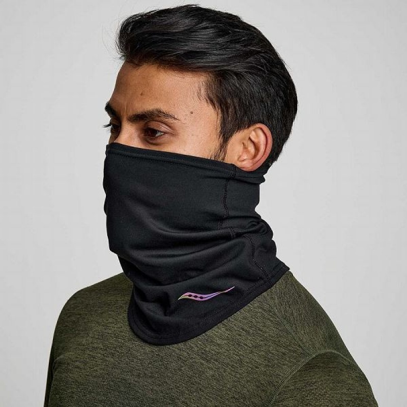 Men\'s Saucony Solstice Gaiter Neck Warmer Black | FAVDYIE-47