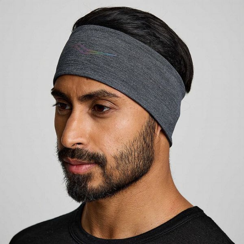 Men\'s Saucony Solstice Headband Black | DHZEFXJ-06