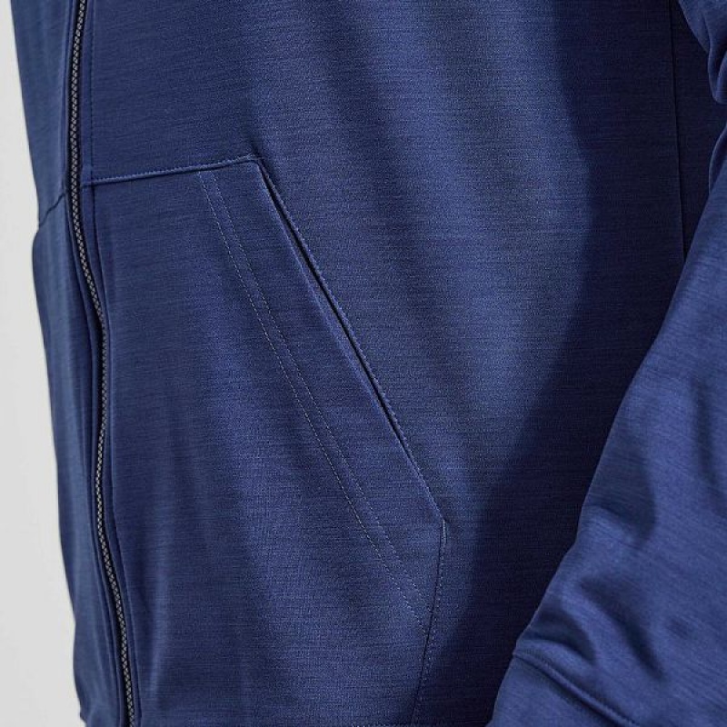 Men's Saucony Solstice Zip Hoody Tops Navy | FTXVKZO-80