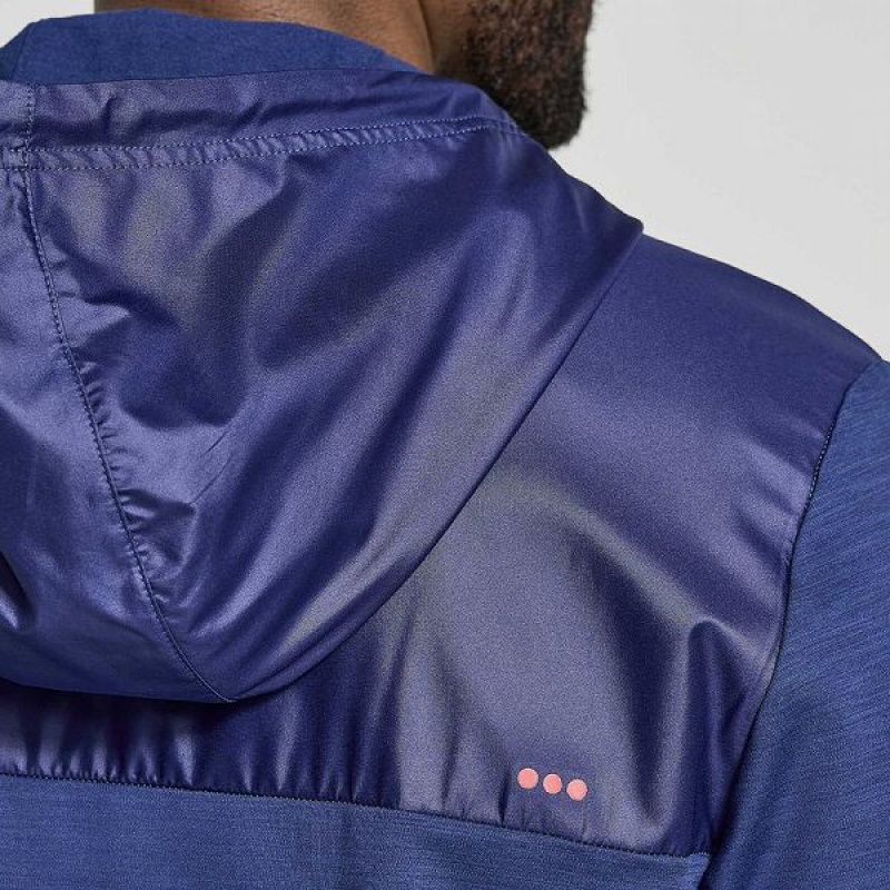 Men's Saucony Solstice Zip Hoody Tops Navy | FTXVKZO-80