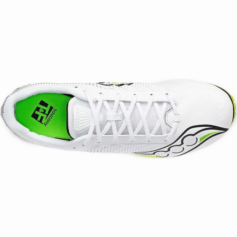 Men's Saucony Spitfire 5 Spikes Shoes White / Green | NXGTDWC-35