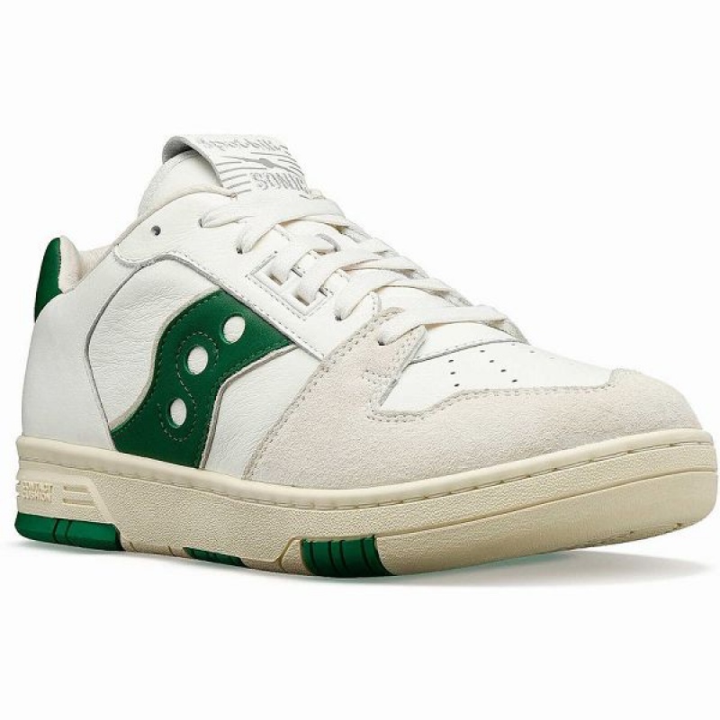 Men's Saucony Spot-Bilt™ Sonic Low Premium Sneakers Beige / Green | RMHIFBP-63