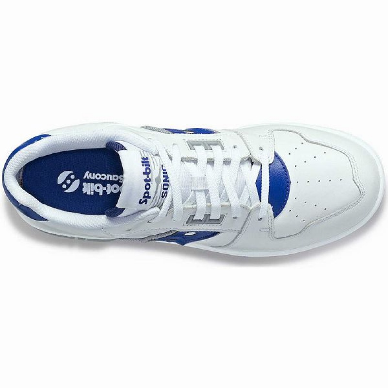 Men's Saucony Spot-Bilt™ Sonic Low Sneakers White / Royal | IWSCJBH-04