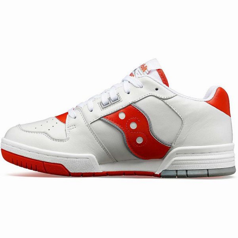 Men's Saucony Spot-Bilt™ Sonic Low Sneakers White / Red | HKCANYB-62