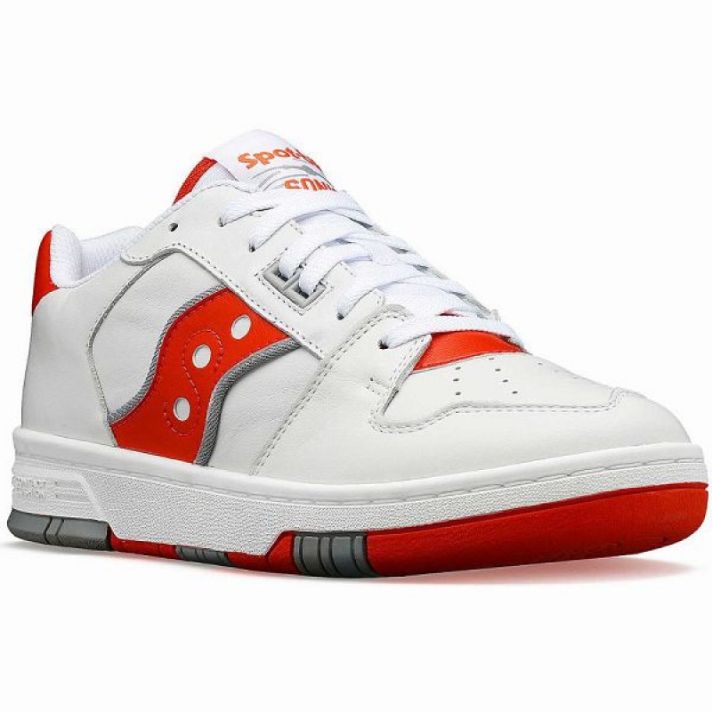 Men's Saucony Spot-Bilt™ Sonic Low Sneakers White / Red | HKCANYB-62