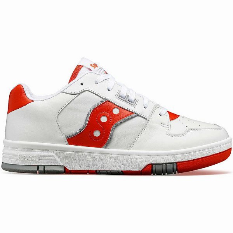 Men\'s Saucony Spot-Bilt™ Sonic Low Sneakers White / Red | HKCANYB-62