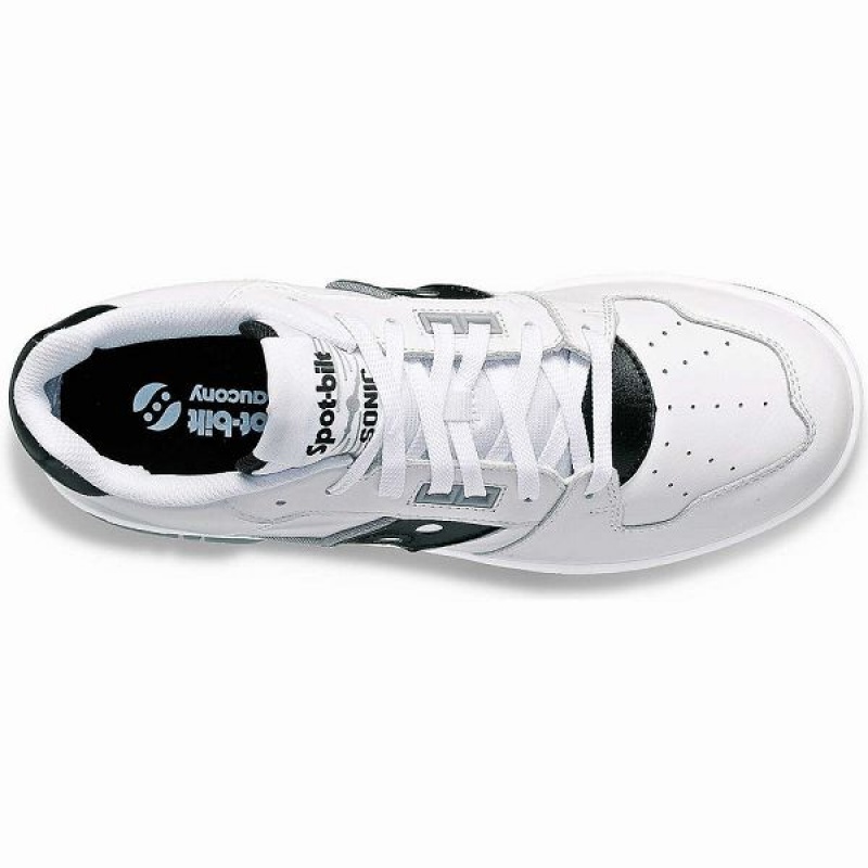 Men's Saucony Spot-Bilt™ Sonic Low Sneakers White / Black | LWGVUSZ-08