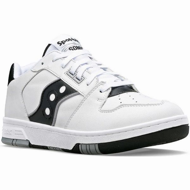 Men's Saucony Spot-Bilt™ Sonic Low Sneakers White / Black | LWGVUSZ-08