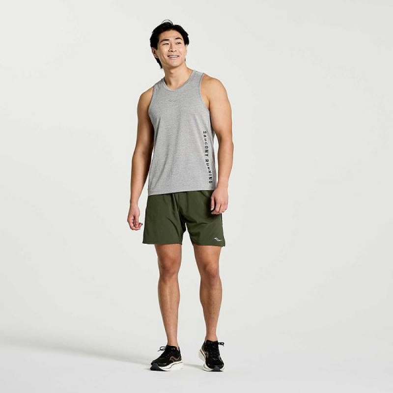 Men's Saucony Stopwatch Graphic Singlet Tank Top Light Grey | EVBTQLR-06