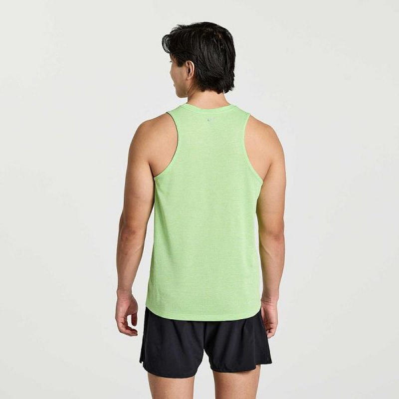 Men's Saucony Stopwatch Graphic Singlet Tank Top Green | UAZBMTJ-49