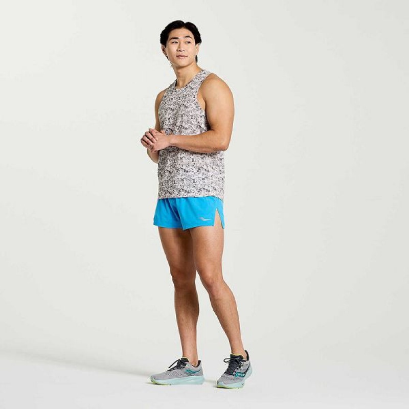 Men's Saucony Stopwatch Graphic Singlet Tank Top Camo | RUPFSYV-48