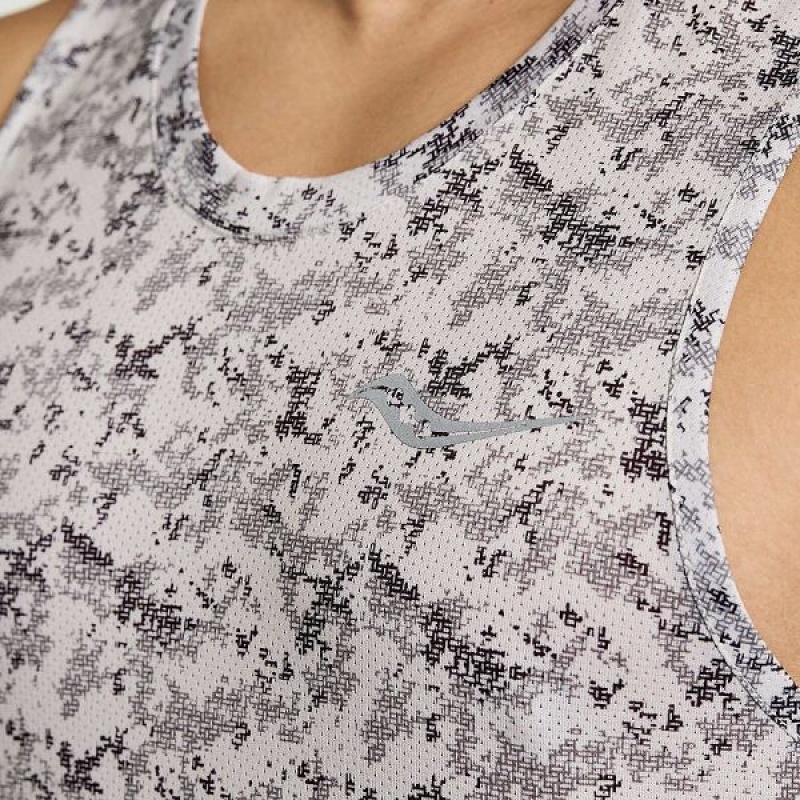 Men's Saucony Stopwatch Graphic Singlet Tank Top Camo | RUPFSYV-48