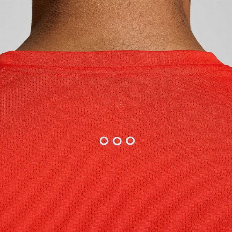 Men's Saucony Stopwatch Long Sleeve T Shirts Red | ZINYFVD-64