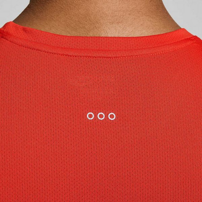 Men's Saucony Stopwatch Short Sleeve T Shirts Red | MLZJFQB-08