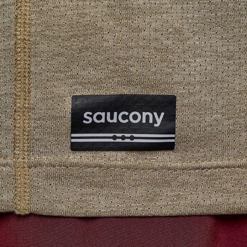 Men's Saucony Stopwatch Short Sleeve T Shirts Coffee | GTQYHMD-71