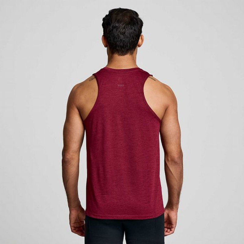 Men's Saucony Stopwatch Singlet Tank Top Red | NYJTLWH-92