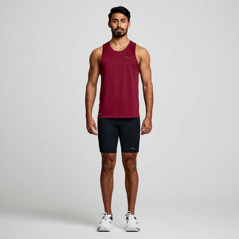 Men's Saucony Stopwatch Singlet Tank Top Red | NYJTLWH-92