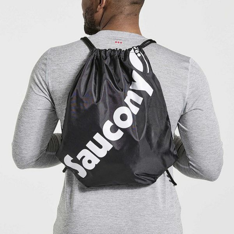 Men\'s Saucony String Bags Black | BITSWYL-43